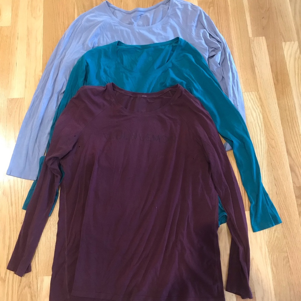 Lot of 3 Lululemon emerald tees size 12